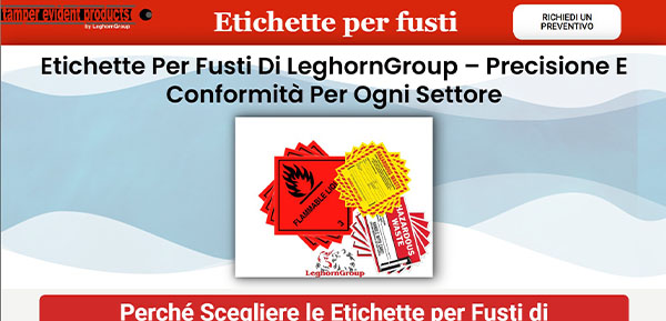 etichette per fusti